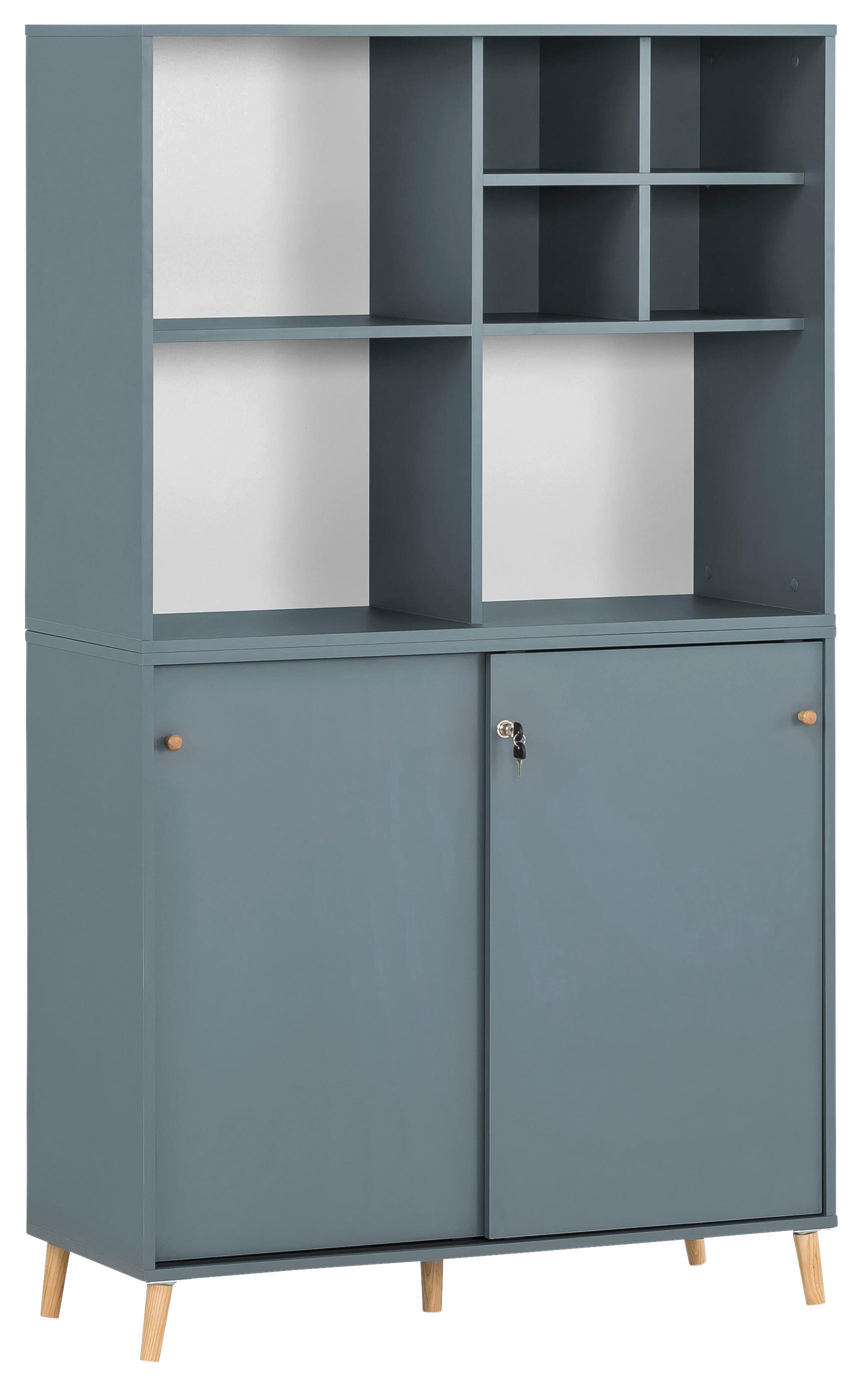 AKTENSCHRANK Petrol  - Petrol, MODERN, Holzwerkstoff (100,1/174,2/41cm) - MID.YOU