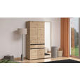 DREHTÜRENSCHRANK 5-türig Schwarz, Eiche Artisan  - Schwarz/Eiche Artisan, Basics, Glas/Holzwerkstoff (138/210,5/54cm) - Xora