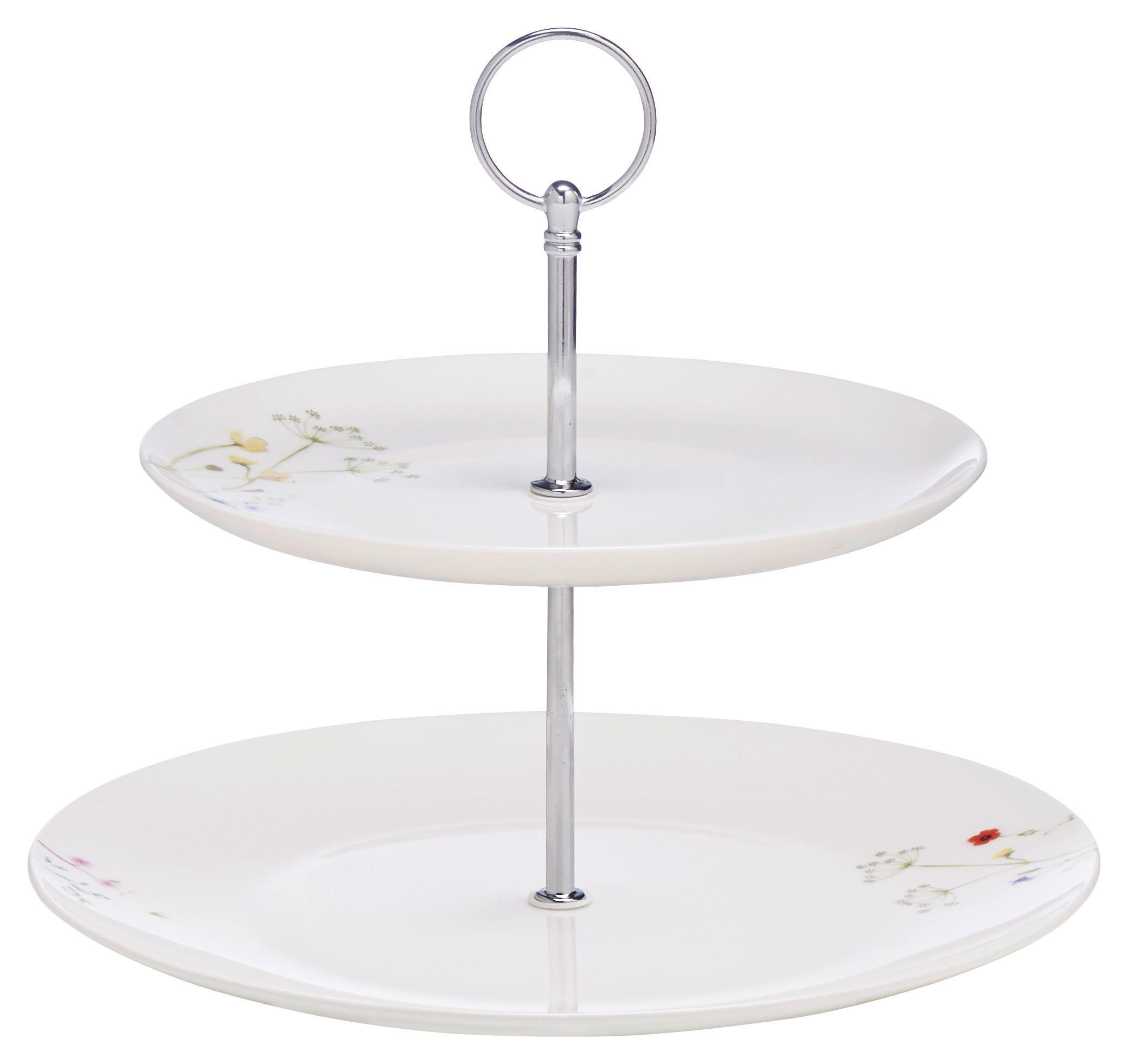 ETAŽER  2 nivoa    - zelena/bela, Osnovno, metal/keramika - Novel