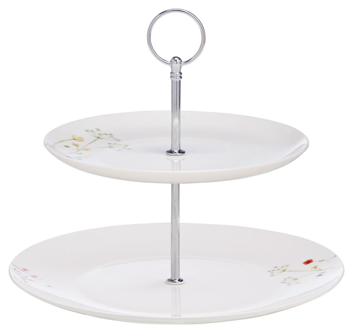 ETAŽER  2 nivoa    - zelena/bela, Osnovno, metal/keramika - Novel