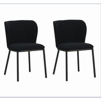 STUHL-SET 2 Stück  Webstoff  - Schwarz, MODERN, Textil/Metall (52/80/44cm) - MID.YOU