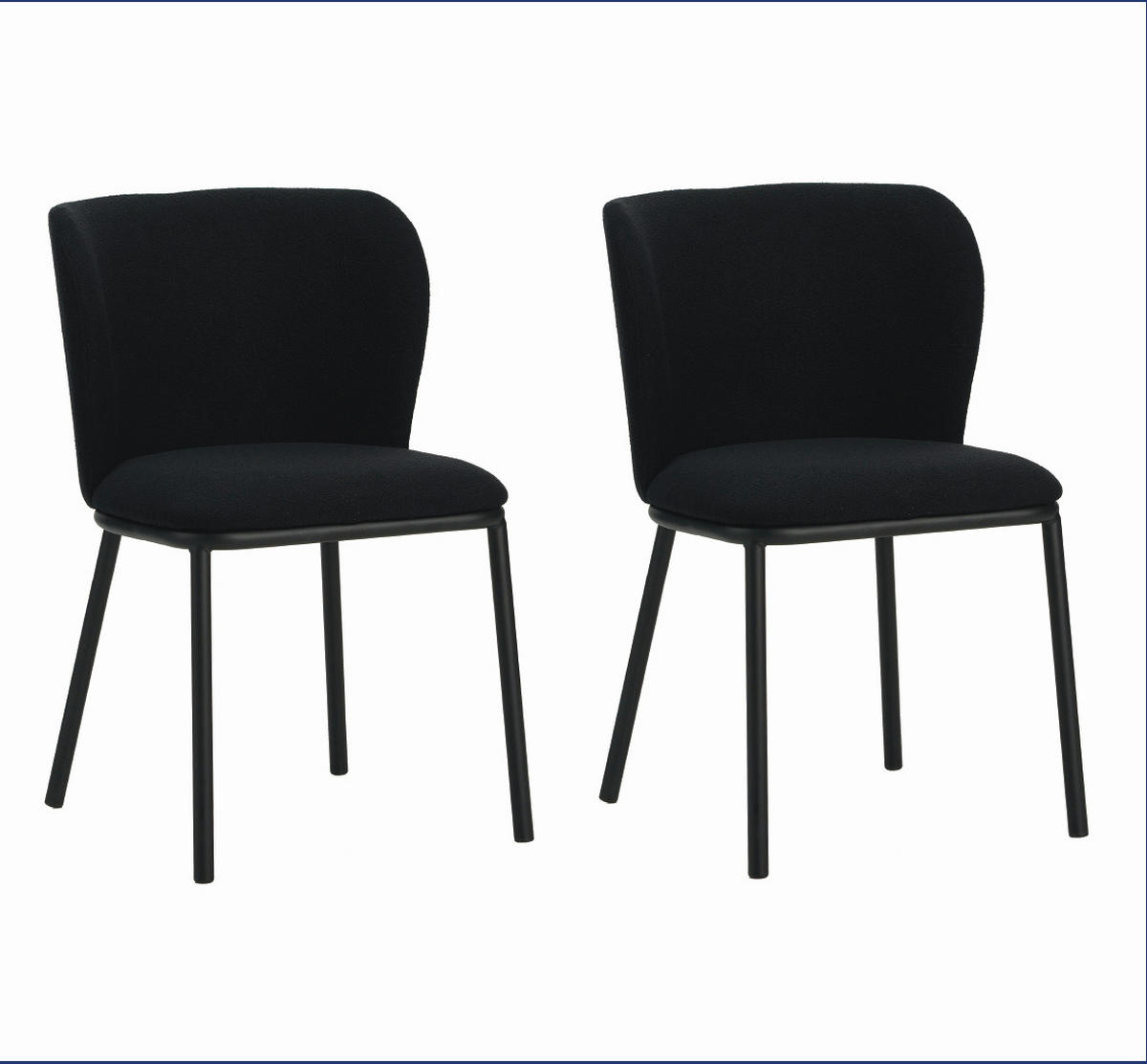 STUHL-SET 2 Stück  Webstoff  - Schwarz, MODERN, Textil/Metall (52/80/44cm) - MID.YOU