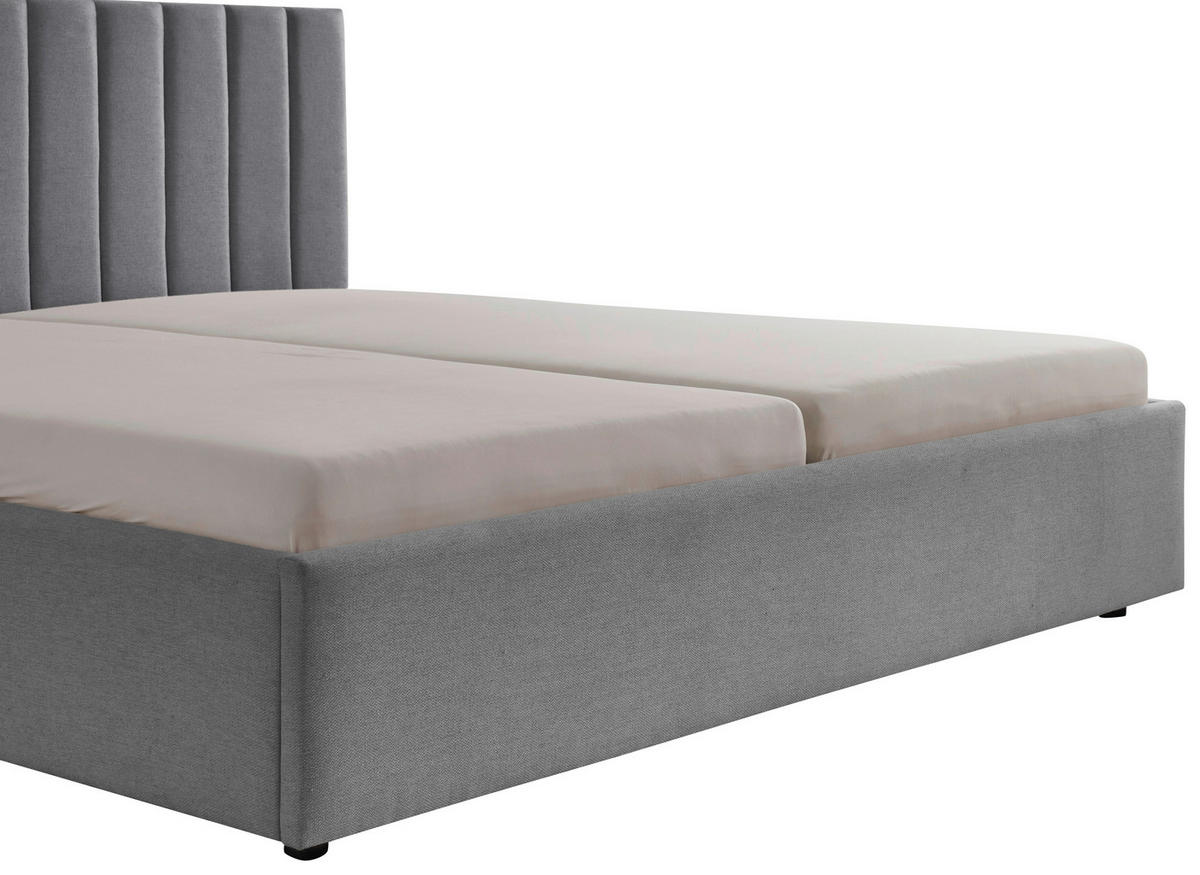 POLSTERBETT 180/200 cm  in Anthrazit  - Anthrazit/Schwarz, Design, Holz/Textil (180/200cm) - Boxxx