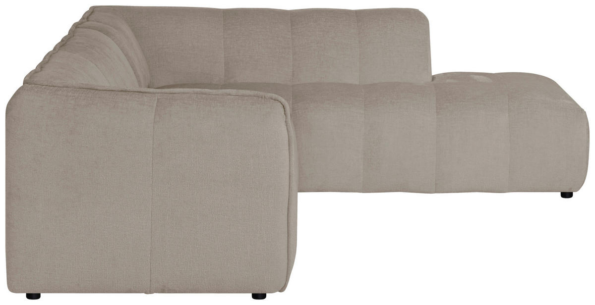 ECKSOFA LIVOLI in Chenille Creme  290/218 cm  - Creme/Schwarz, Design, Textil (290/218cm) - MID.YOU