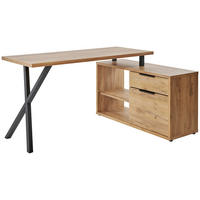 ECKSCHREIBTISCH 150/110/74 cm Schwarz, Eichefarben  - Eichefarben/Schwarz, Modern, Holzwerkstoff/Metall (150/110/74cm) - MID.YOU