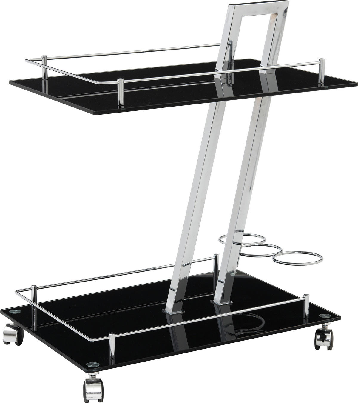 SERVIERWAGEN in Schwarz  - Schwarz, Design, Glas/Kunststoff (40/72/60cm)