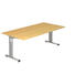 SCHREIBTISCH - Silberfarben/Buchefarben, KONVENTIONELL, Holzwerkstoff/Metall (200/65-85/100cm) SCHREIBTISCH - Silberfarben/Buchefarben, KONVENTIONELL, Holzwerkstoff/Metall (200/65-85/100cm)