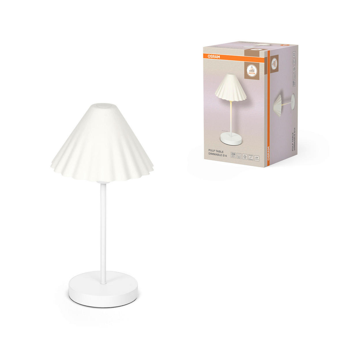 TISCHLEUCHTE 21.8/41.5 cm   - Weiß/Hellgrün, Basics, Papier/Metall (21.8/41.5cm) - Osram