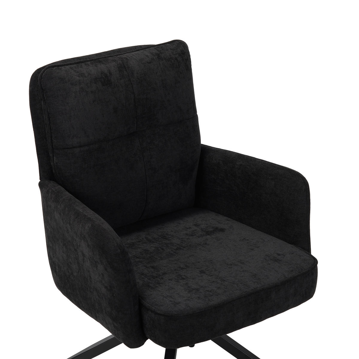 ARMLEHNSTUHL  Sitzfläche 180° drehbar Mikrofaser  - Schwarz, Design, Textil/Metall (60/90/68cm) - Carryhome