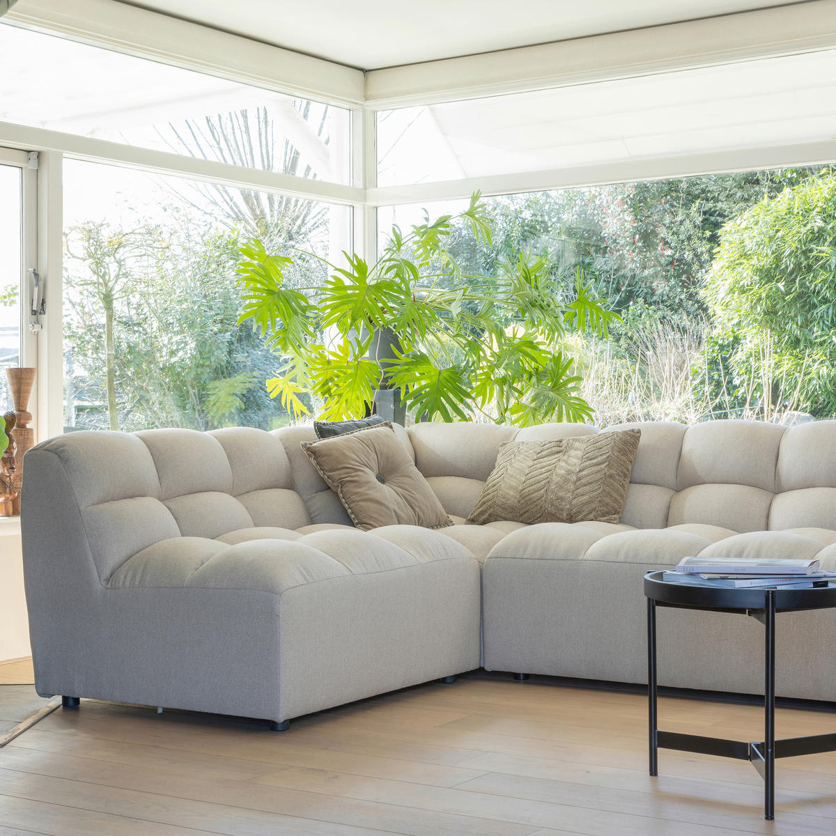 SESSEL in Sandfarben  - Sandfarben/Schwarz, Design, Kunststoff/Textil (100/79/92cm) - Livetastic