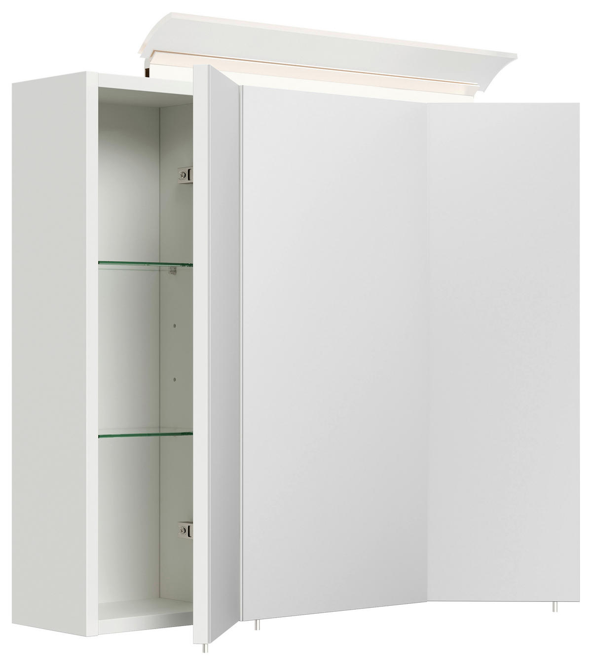 SPIEGELSCHRANK 70/62/17 cm  - Weiß Hochglanz, MODERN, Glas/Holzwerkstoff (70/62/17cm) - MID.YOU