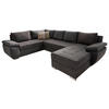 WOHNLANDSCHAFT Braun Mikrofaser  - Taupe/Chromfarben, KONVENTIONELL, Textil (219/305/157cm) - Livetastic