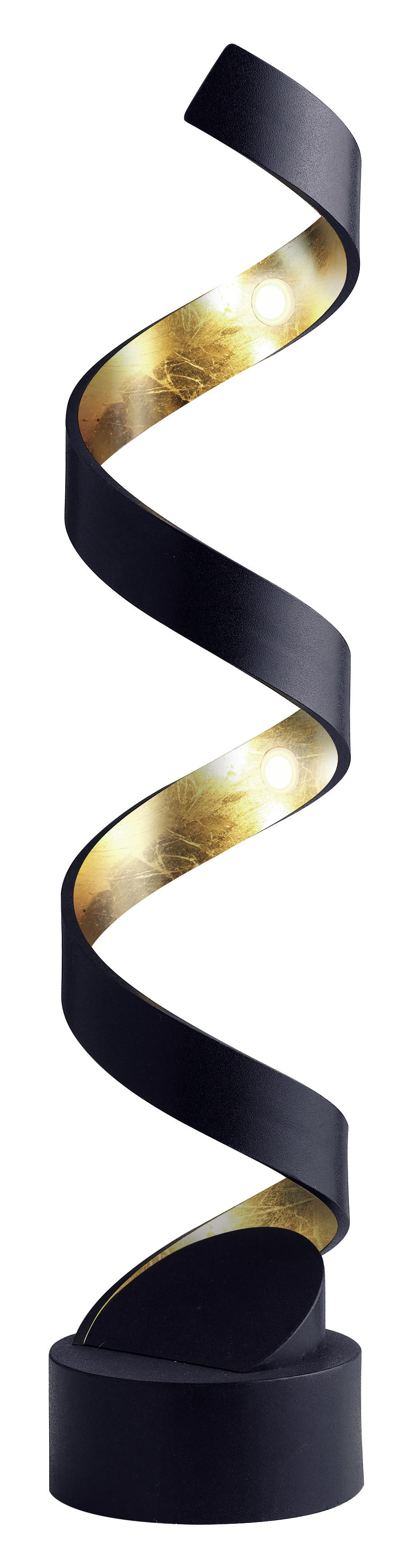 TISCHLEUCHTE Helix  - Goldfarben/Schwarz, Design, Metall (14,5/66cm)