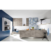 EINBAUKÜCHE STONE  - Weiß/Grau, Design, Holzwerkstoff - Nolte Küchen