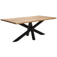 ESSTISCH in Holz, Metall 260/100/76 cm  - Wildeiche/Schwarz, Design, Holz/Metall (260/100/76cm) - Linea Natura