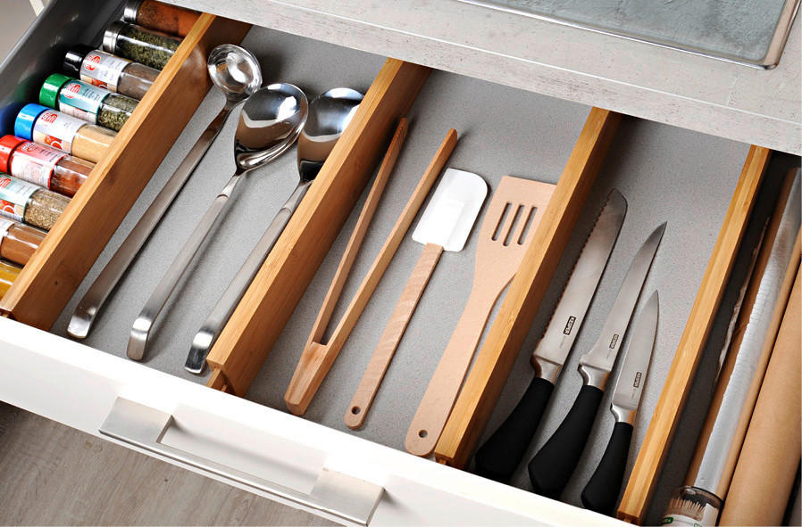 KÜCHEN-ORGANIZER-SET  - Hellbraun, Basics, Holz (55.8/6.3/1,6cm) - Kesper