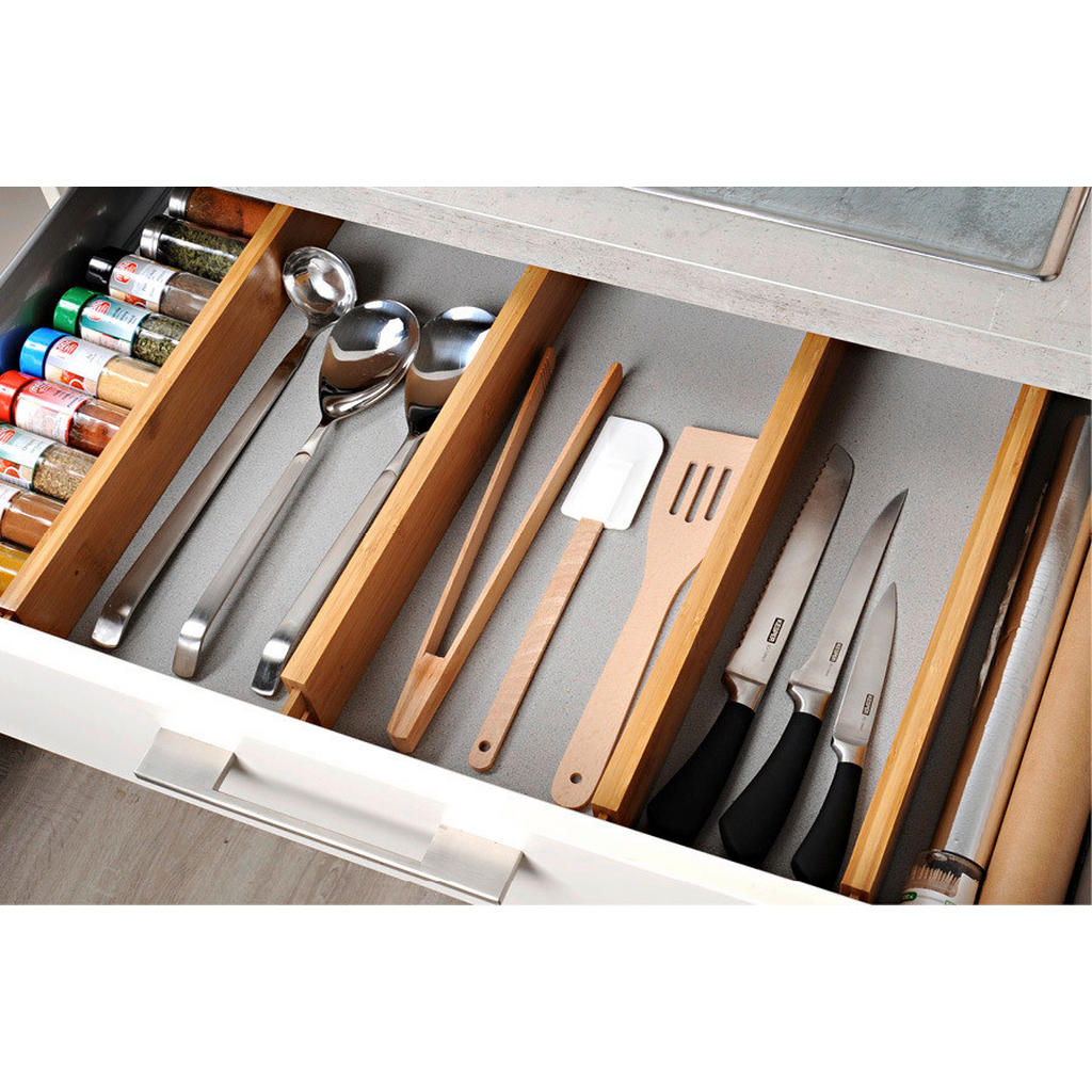 Thumbnail - Kesper Küchen-Organizer-Set, Hellbraun, Holz, Bambus, 6.3x1.6x55.8 cm, FSC 100%, Ordnen & Aufbewahren, Aufbewahrungskörb...