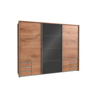 ORMAR S KLIZNIM VRATIMA siva, boje hrasta   - siva/boje hrasta, Design, staklo/drvni materijal (270/210/65cm) - Xora
