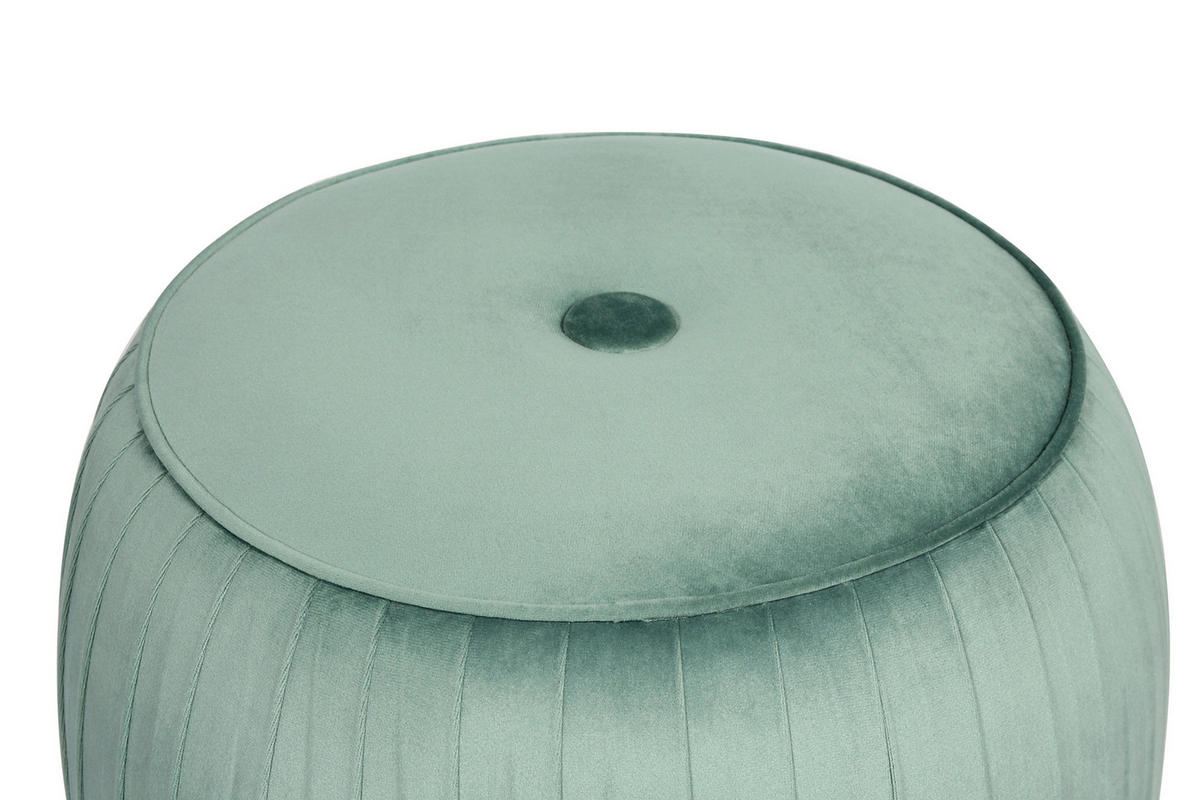 TABURET, textil, 43/42 cm - mátově zelená/barvy zlata, Design, kov/textil (43/42cm) - MID.YOU