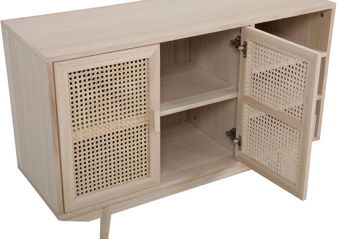 ŠIROKÁ KOMODA, paulovnie, ratan, přírodní barvy, 100/65/36 cm - přírodní barvy, Design, dřevo/kompozitní dřevo (100/65/36cm) - Livetastic