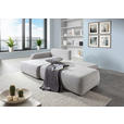 ECKSOFA Grau Flachgewebe Zierkissen, Rückenkissen, Bettkasten, Schlaffunktion, Rücken echt, Liegefläche im Originalstoff  - Schwarz/Grau, KONVENTIONELL, Kunststoff/Textil (145/260cm) - Carryhome