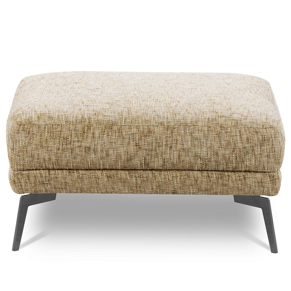 HOCKER Textil Hellbraun  - Hellbraun/Schwarz, Design, Textil/Metall (96/45/80cm) - P & B