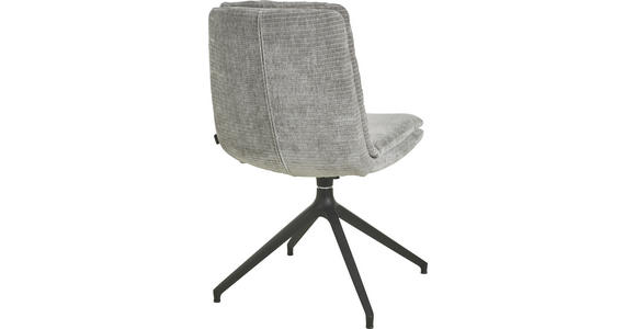 STUHL in Chenille Textil - Schwarz/Grau, Design, Textil/Metall (49/90/68cm) - Johann Jakob