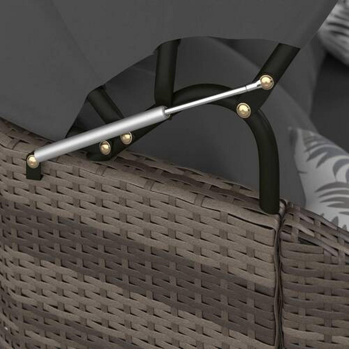 SONNENINSEL  - Schwarz/Grau, MODERN, Kunststoff/Metall (204/132/65cm) - Ambia Garden