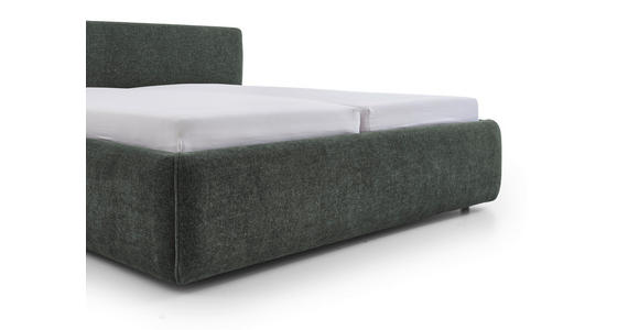 POLSTERBETT 180/200 cm,  in Grün, Bettkasten, Lattenroste,  - Birkefarben/Buchefarben, Design, Holz/Textil (180/200cm) - Xora