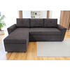 ECKSOFA TERMOLI in Cord Graubraun  155/231 cm  - Graubraun/Schwarz, Design, Kunststoff/Textil (155/231cm) - MID.YOU