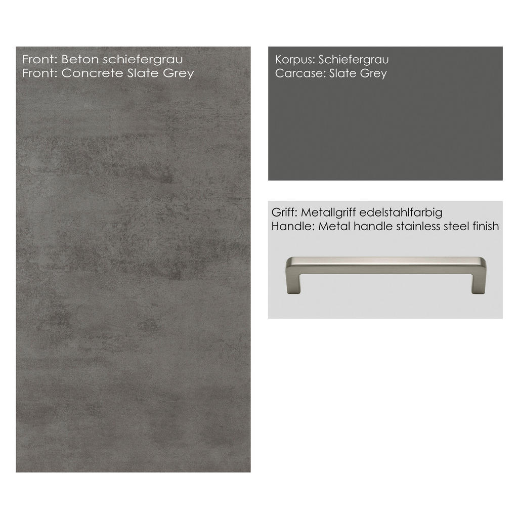 Thumbnail - Nobilia Eckunterschrank Riva, Schiefer, Holzwerkstoff, 1 Fächer, nicht einzeln stellbar, Eckteil, 125x87x65 cm, Blauer E...