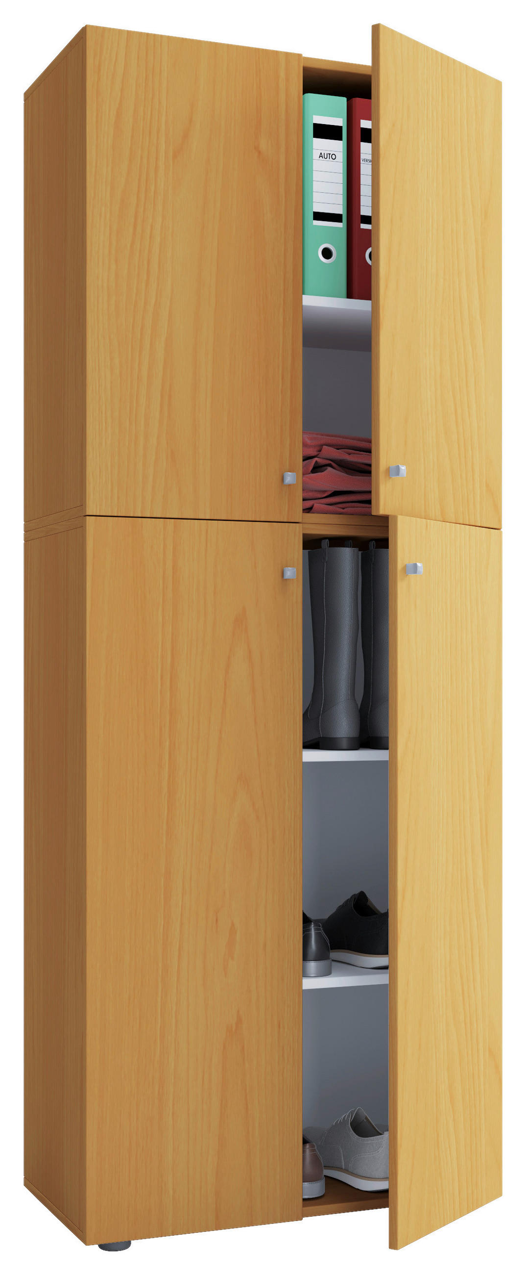 MEHRZWECKSCHRANK 70/178/40 cm  - Silberfarben/Buchefarben, Basics, Holzwerkstoff/Kunststoff (70/178/40cm) - MID.YOU