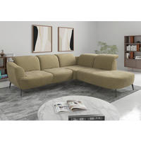 ECKSOFA in Chenille Olivgrün  300/267 cm  - Schwarz/Olivgrün, KONVENTIONELL, Textil/Metall (300/267cm) - Sit & More