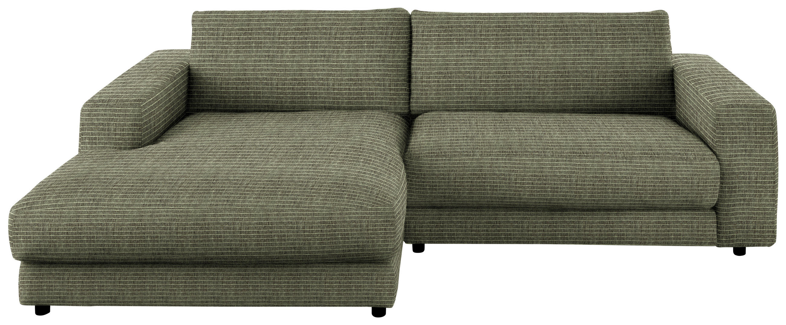 ECKSOFA in Chenille Grün  - Schwarz/Grün, Design, Kunststoff/Textil (190/270cm) - Lomoco