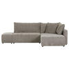 ECKSOFA in Flachgewebe Hellbraun  - Hellbraun/Schwarz, KONVENTIONELL, Kunststoff/Textil (295/200cm) - Carryhome
