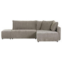 ECKSOFA in Flachgewebe Hellbraun  - Hellbraun/Schwarz, Konventionell, Kunststoff/Textil (295/200cm) - Carryhome