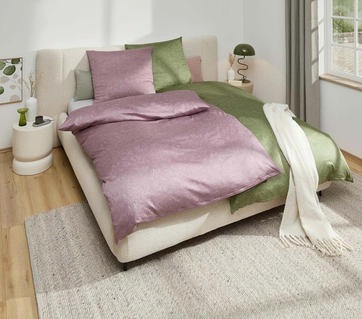 BETTWÄSCHE Satin 135/200 cm  - Jadegrün, Textil (135/200cm) - Novel