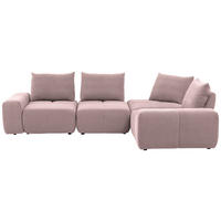ECKSOFA  in Velours Altrosa  326/236 cm  - Schwarz/Altrosa, Design, Kunststoff/Textil (326/236cm) - Xora
