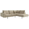 ECKSOFA in Flachgewebe Cappuccino  - Schwarz/Cappuccino, Design, Textil/Metall (280/223cm) - Livetastic
