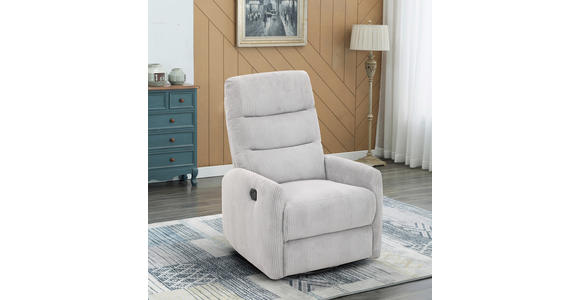 RELAXSESSEL Cord Relaxfunktion    - Hellgrau/Schwarz, Design, Textil/Metall (78/107/95cm) - Carryhome