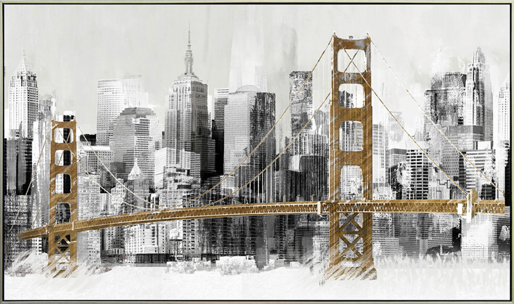 OBJEKTBILD Architektur 120/70 cm  - Silberfarben/Braun, Design, Holz/Kunststoff (120/70cm) - Monee