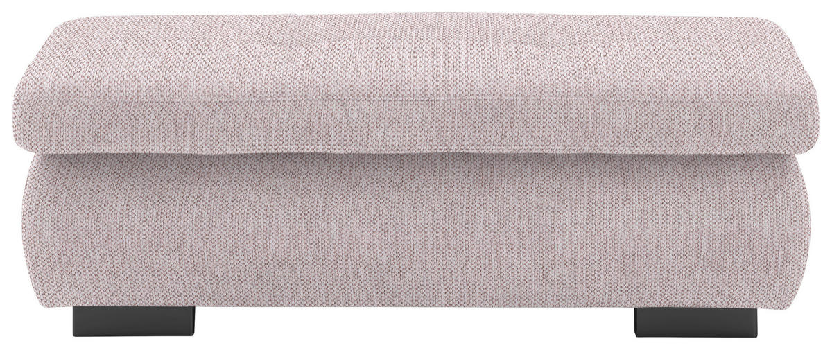 HOCKER in Textil Hellrosa  - Hellrosa/Schwarz, Design, Textil/Metall (138/44/67cm) - Beldomo Style