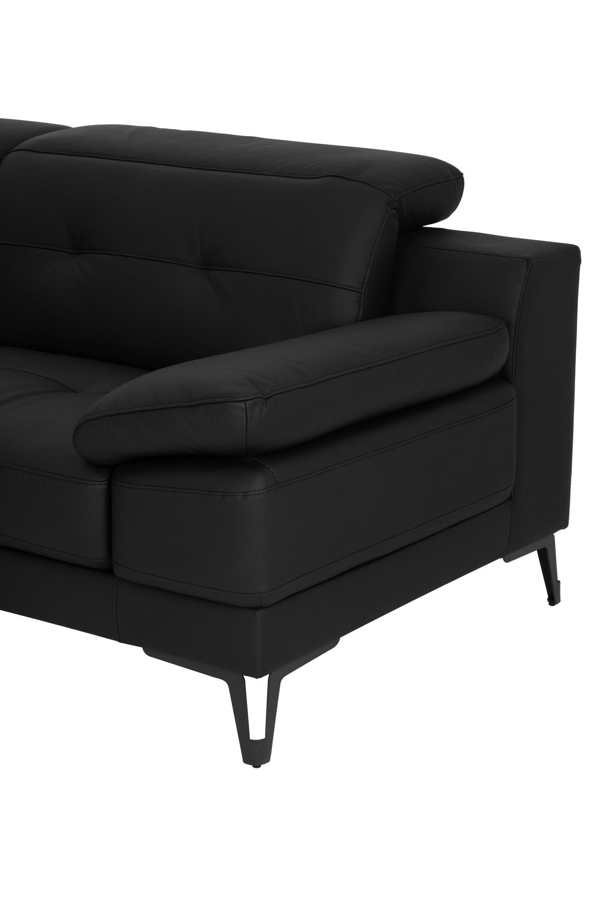 CloseUp von MID.YOU ECKSOFA Schwarz Echtleder.