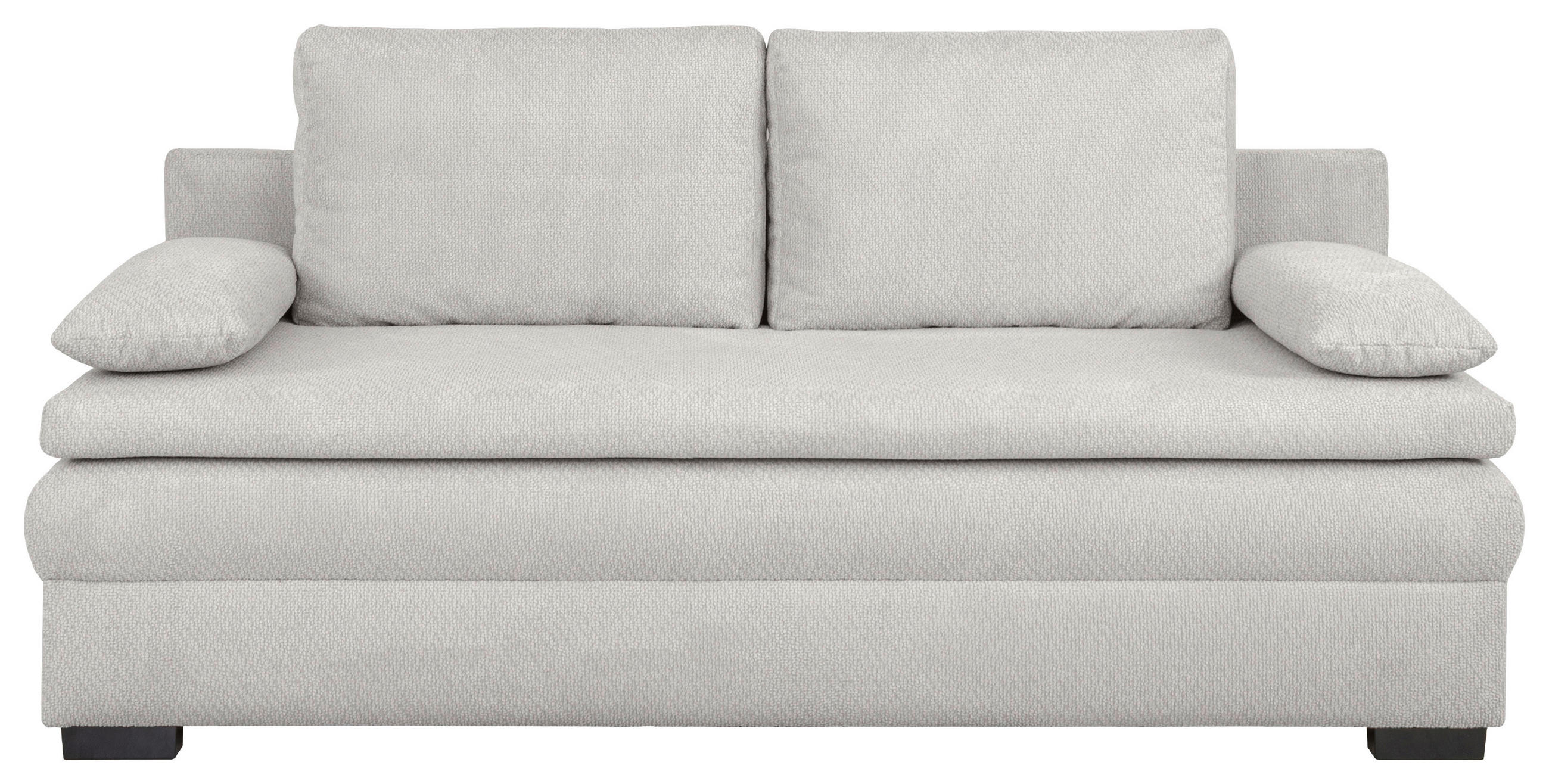 SCHLAFSOFA  mit Liegefunktion, Schlafen auf Sitzhöhe, Rücken echt Struktur Hellgrau  - Hellgrau/Schwarz, KONVENTIONELL, Kunststoff/Textil (195/93/83cm) - Carryhome