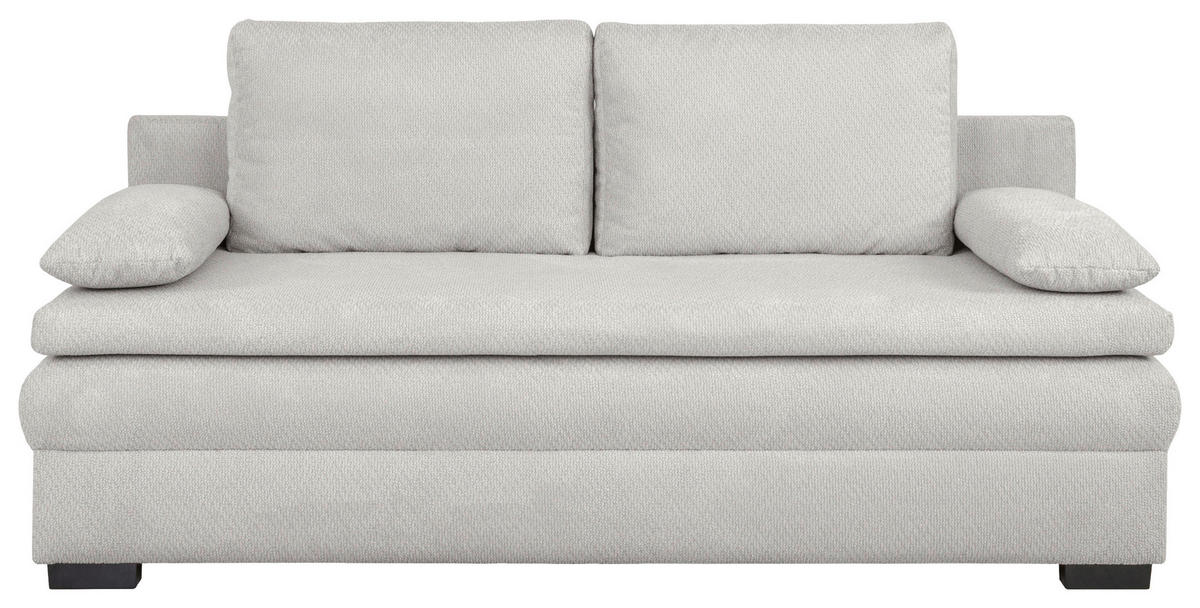 SCHLAFSOFA in Struktur Hellgrau  - Hellgrau/Schwarz, KONVENTIONELL, Kunststoff/Textil (195/93/83cm) - Carryhome