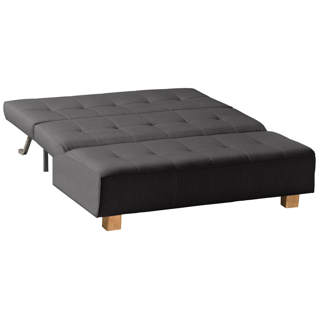Thumbnail - Novel Schlafsofa Juice, Anthrazit, Textil, Eiche, Uni, 2-Sitzer, 165x92x102 cm, Stoffauswahl, Schlafen auf Sitzhöhe, Kin...