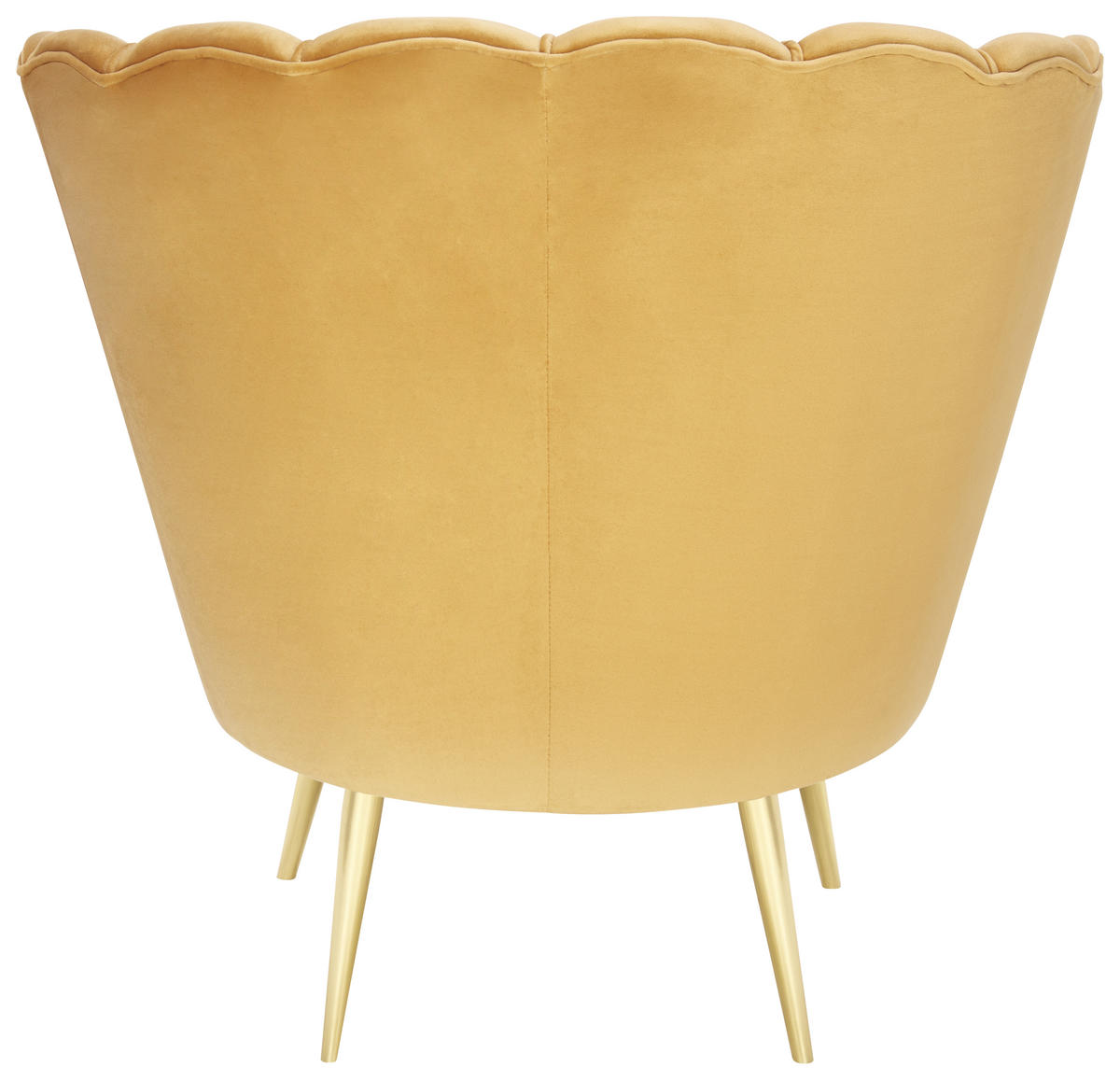 SESSEL in Samt Goldfarben, Currygelb  - Currygelb/Goldfarben, Trend, Textil/Metall (83/87/76cm) - Xora