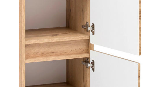 MIDISCHRANK 40/130/35 cm - Eiche Wotan/Silberfarben, Natur, Holzwerkstoff/Kunststoff (40/130/35cm) - Xora