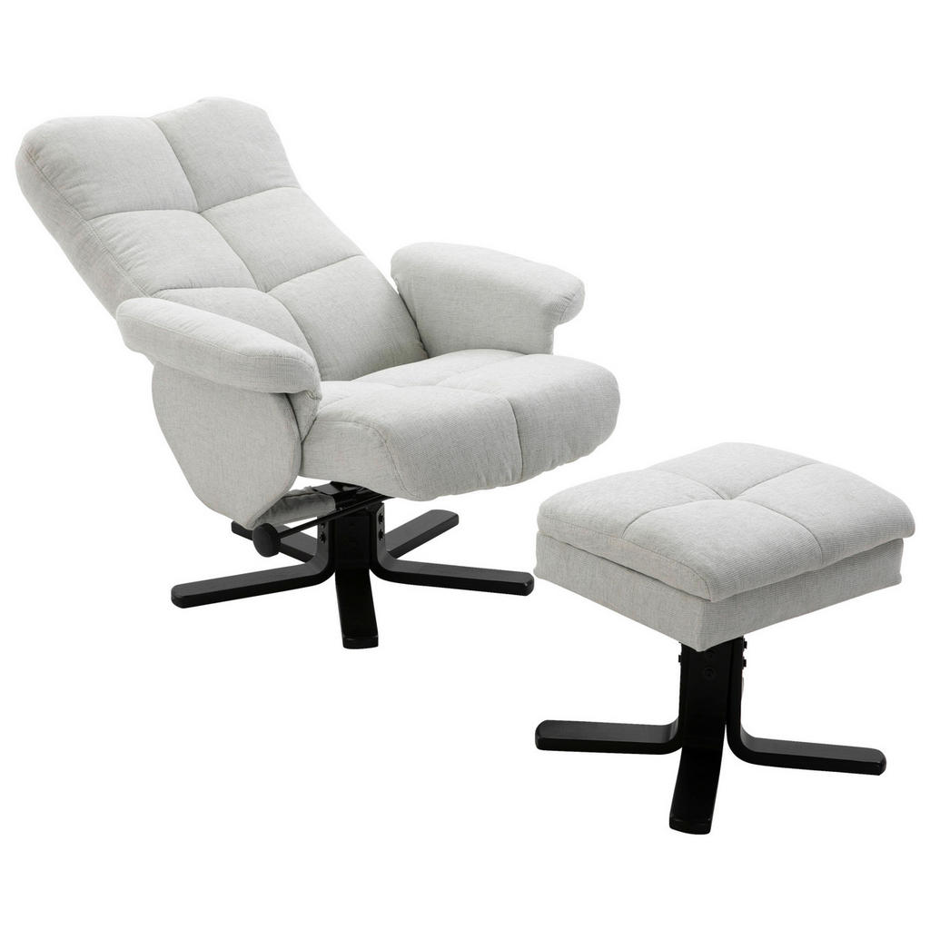 Thumbnail - Livetastic Relaxsesselset, Schwarz, Weiß, Metall, Textil, 78x101x90 cm, Stauraum im Hocker, Stühle