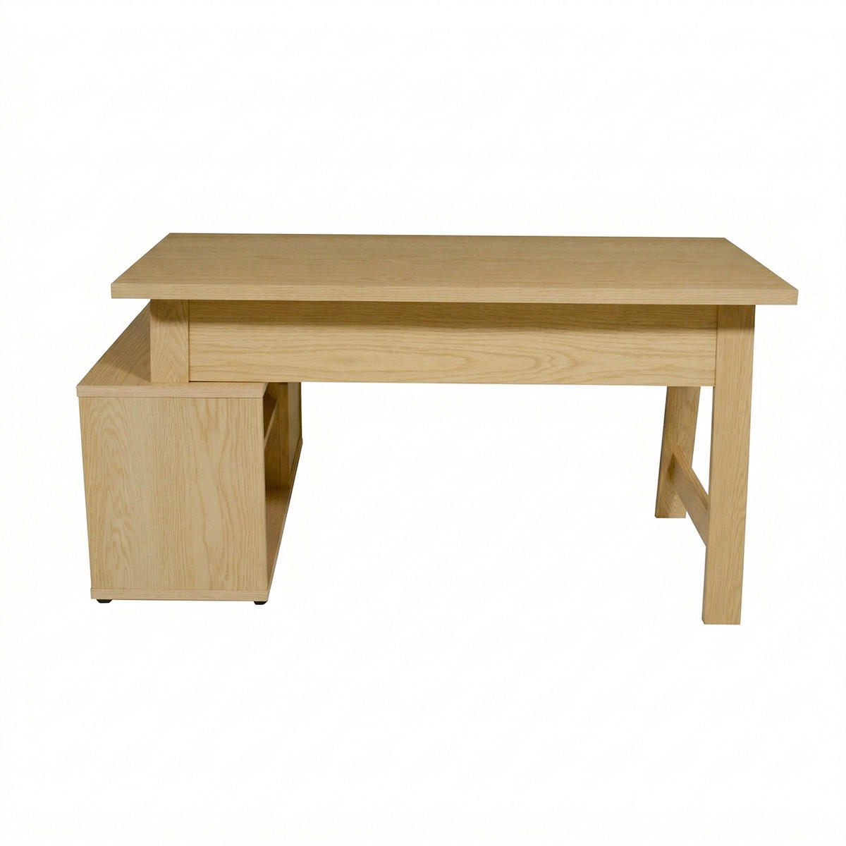 ECKSCHREIBTISCH  Eichefarben Kabeldurchlass, Stauraum, seitenverkehrt montierbar  - Eichefarben/Silberfarben, KONVENTIONELL, Holzwerkstoff/Metall (150/75/105cm) - MID.YOU
